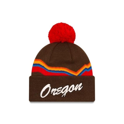 Sapca New Era Portland Trail Blazers NBA City Edition Pom Knit Beanie - Maro